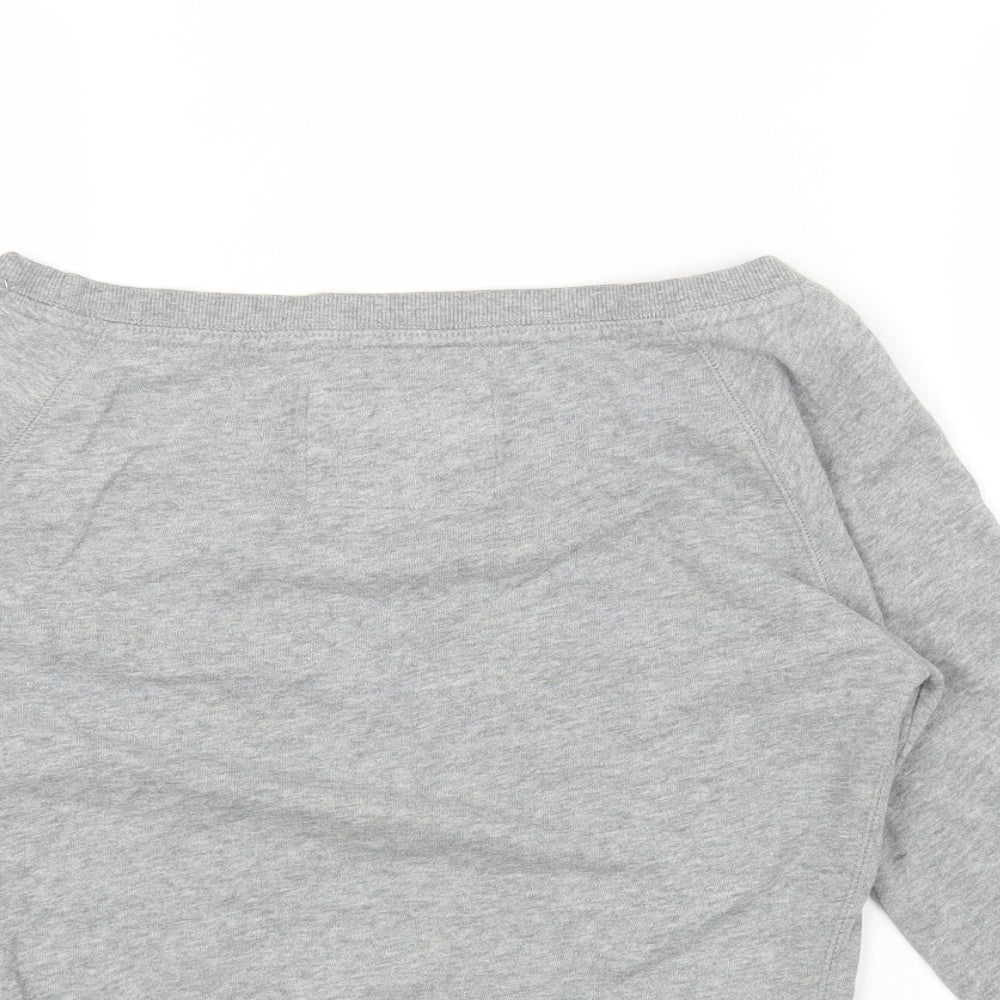 New Look Womens Grey Cotton Pullover Sweatshirt Size 8 Pullover