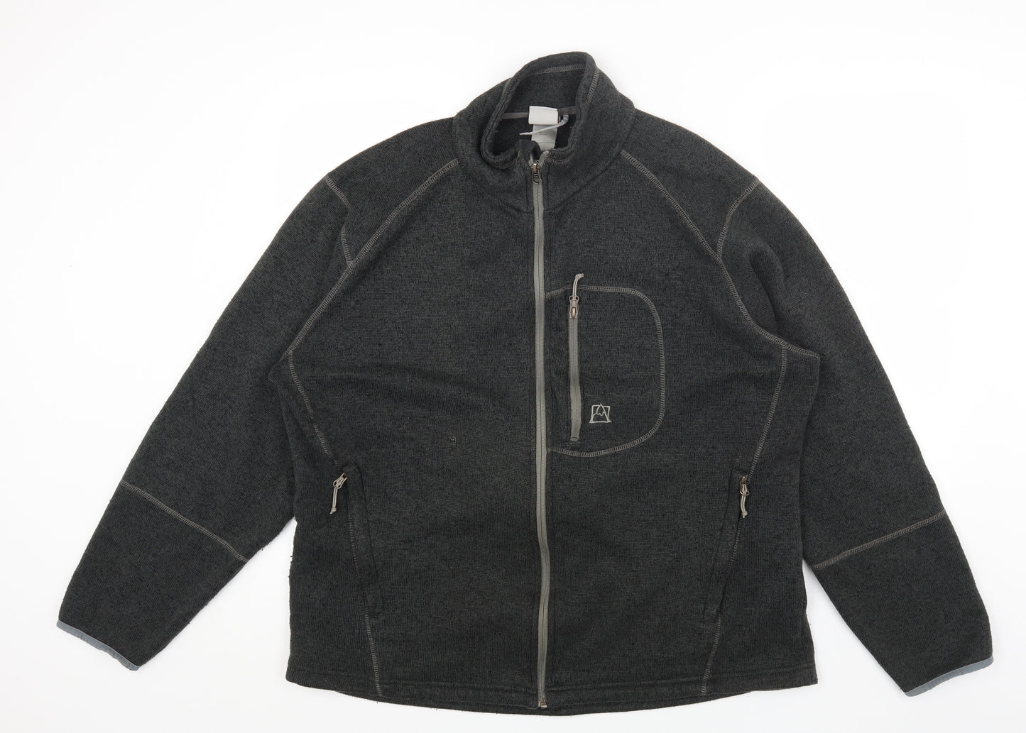 Avalanche Mens Grey Polyester Full Zip Sweatshirt Size 2XL