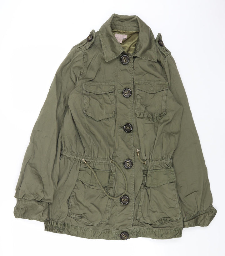H&M Womens Green Jacket Size 12 Button