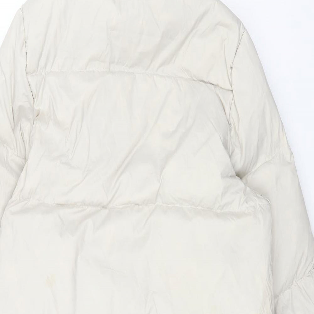 Zara Girls White Puffer Jacket Coat Size 13 Years Zip