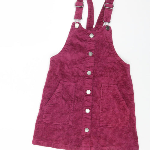 NEXT Girls Pink Cotton A-Line Size 8 Years Round Neck Hook & Eye