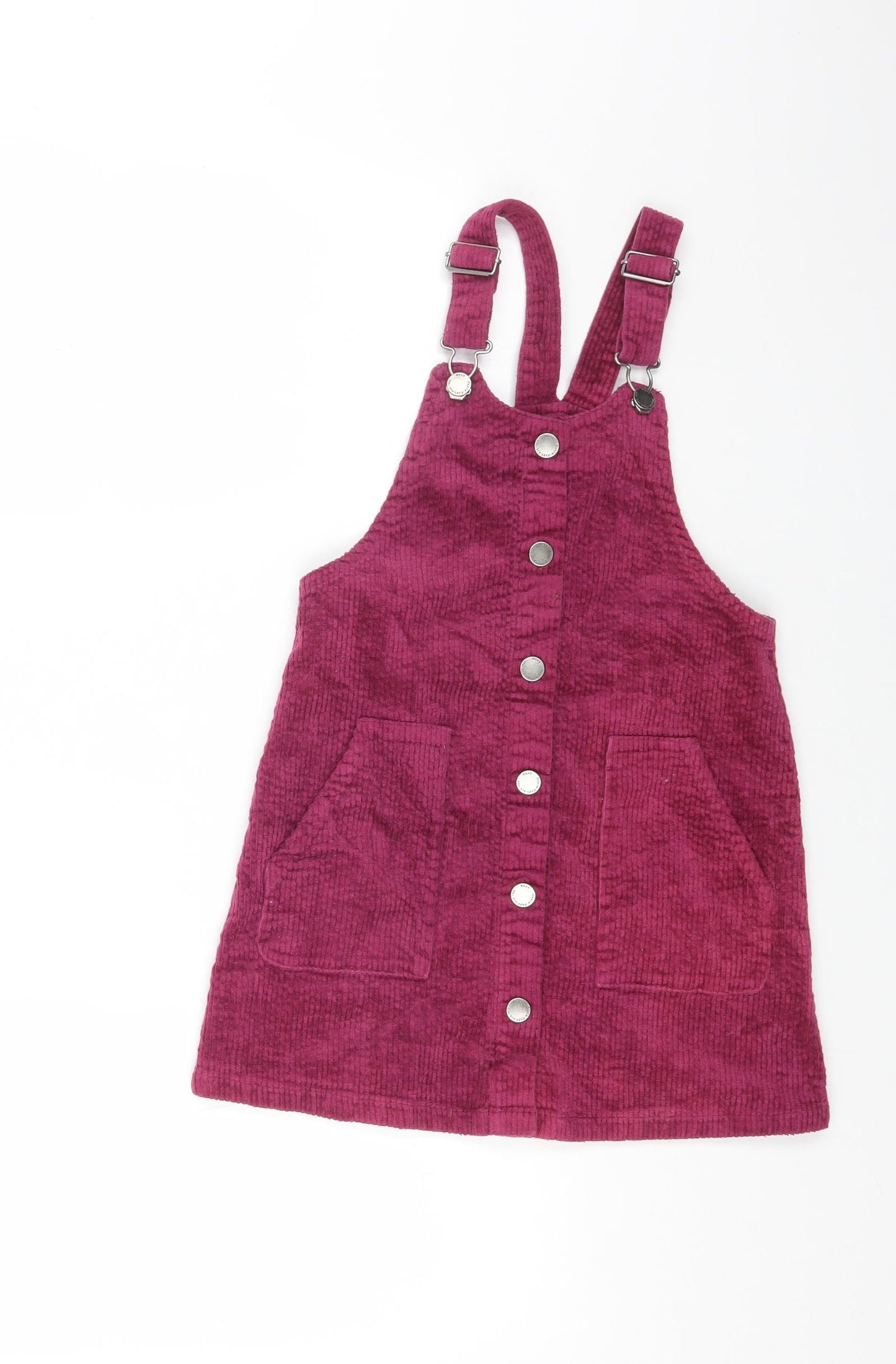 NEXT Girls Pink Cotton A-Line Size 8 Years Round Neck Hook & Eye