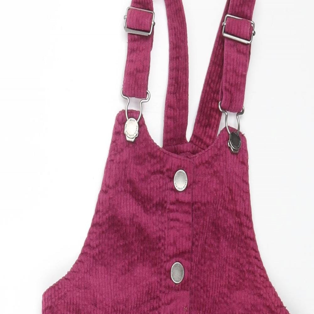 NEXT Girls Pink Cotton A-Line Size 8 Years Round Neck Hook & Eye