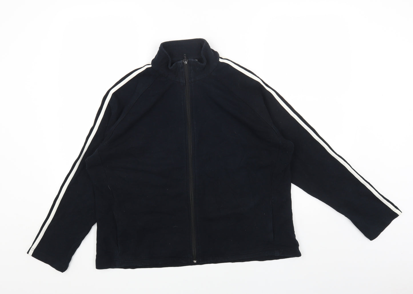 Marks and Spencer Womens Black Cotton Full Zip Sweatshirt Size 22 Zip