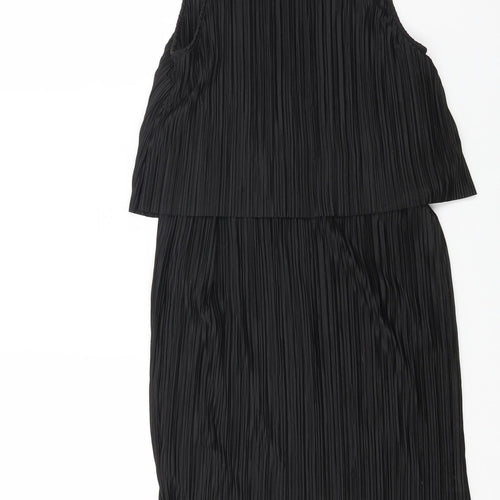 H&M Womens Black Polyester Shift Size S Round Neck Pullover