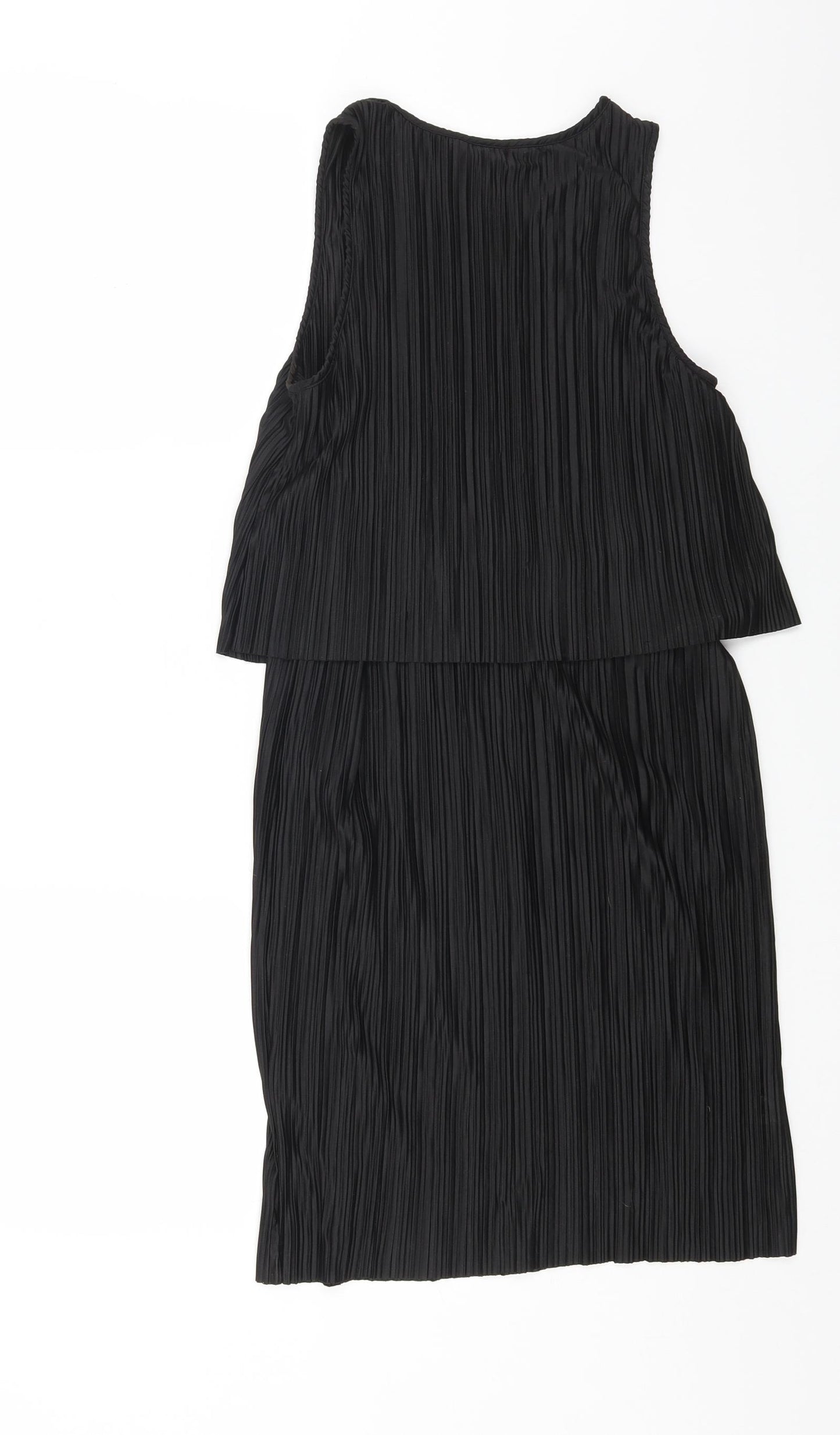H&M Womens Black Polyester Shift Size S Round Neck Pullover