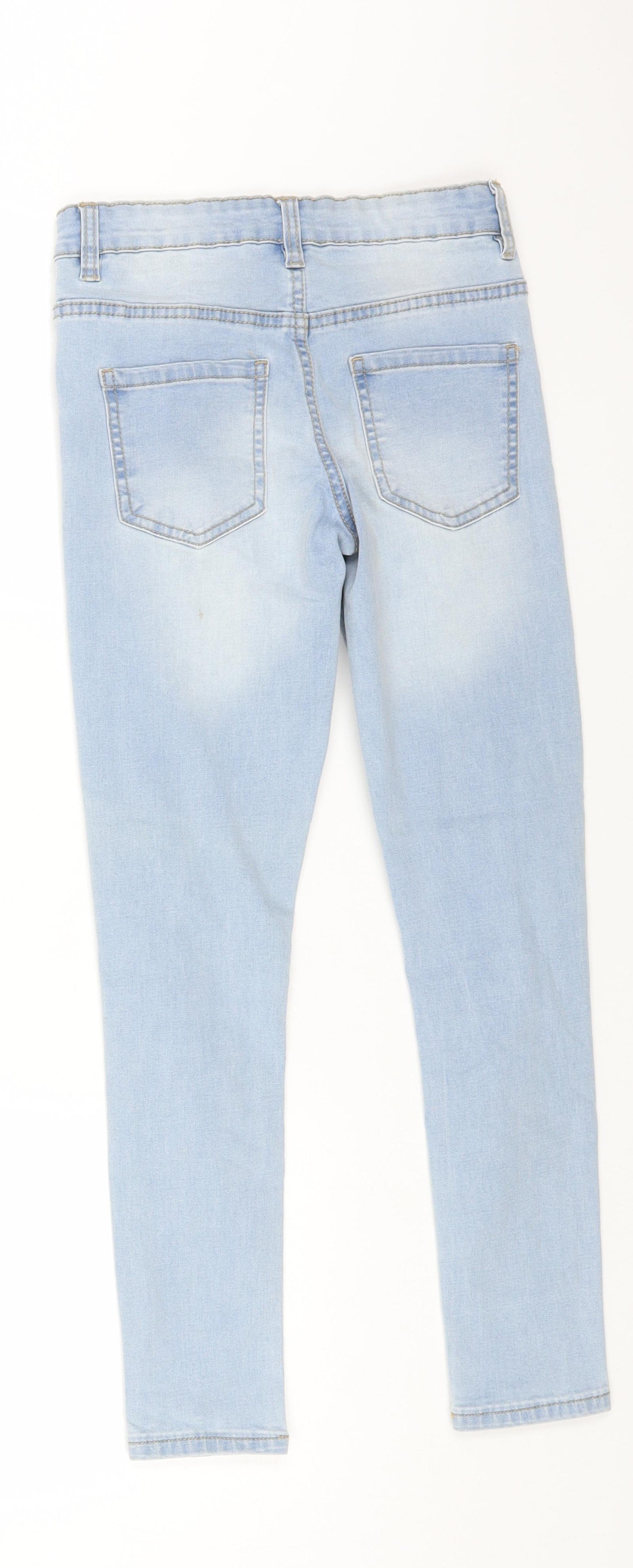 Denim 365 Girls Blue Cotton Skinny Jeans Size 10-11 Years Regular Button