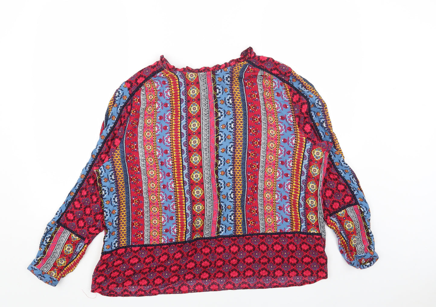 TU Womens Multicoloured Geometric Viscose Basic Blouse Size 18 Round Neck