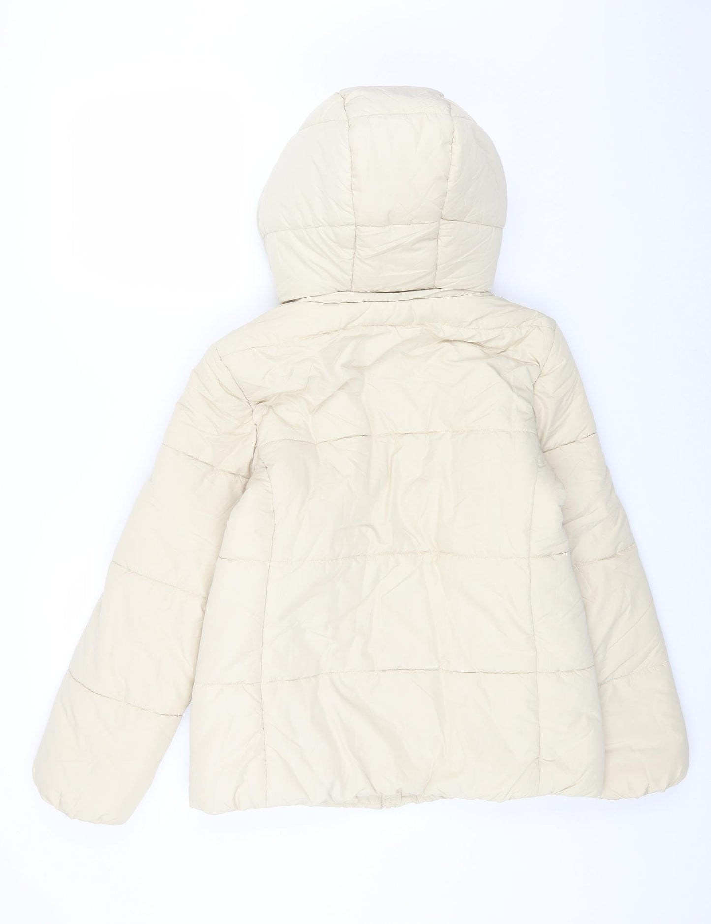 Marks and Spencer Womens Beige Puffer Jacket Coat Size 8 Zip