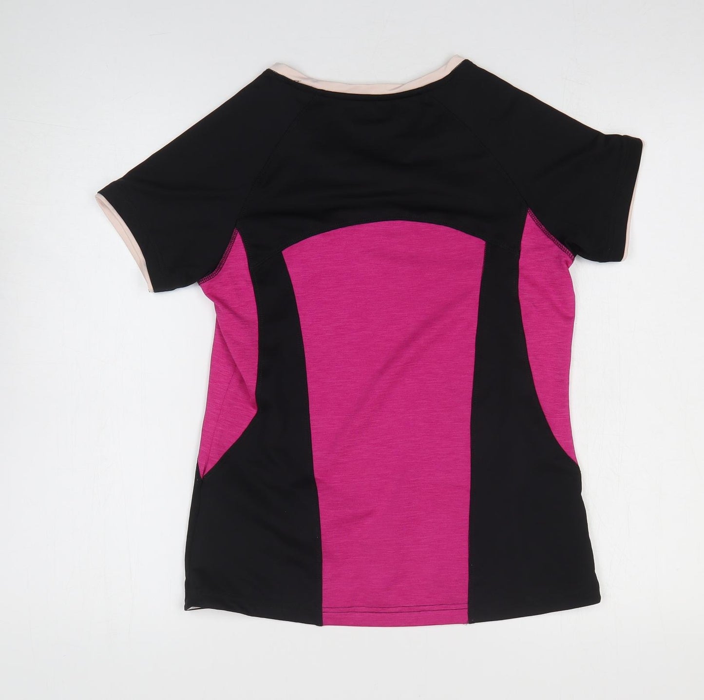 Crane Girls Black Colourblock Polyester Basic T-Shirt Size 8-9 Years V-Neck Pullover