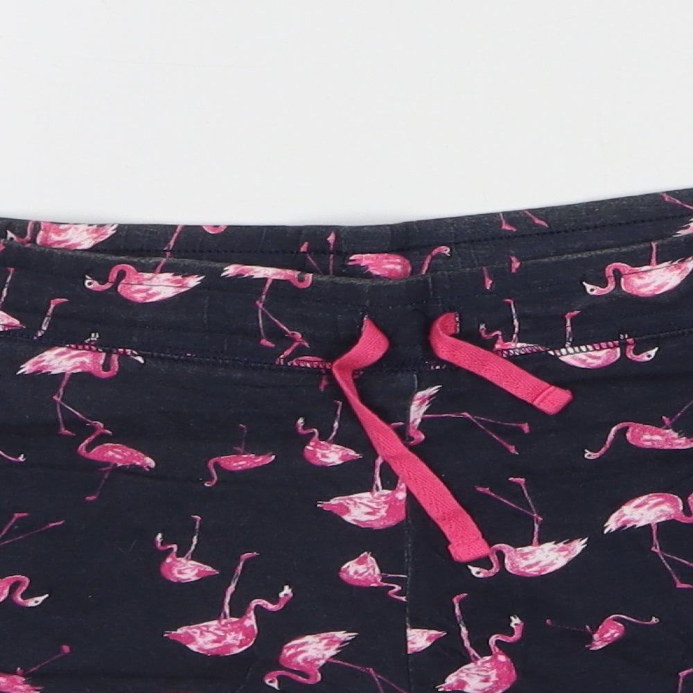 Atmosphere Womens Black Geometric 100% Cotton Sweat Shorts Size 14 L3 in Regular Drawstring - Flamingo Print