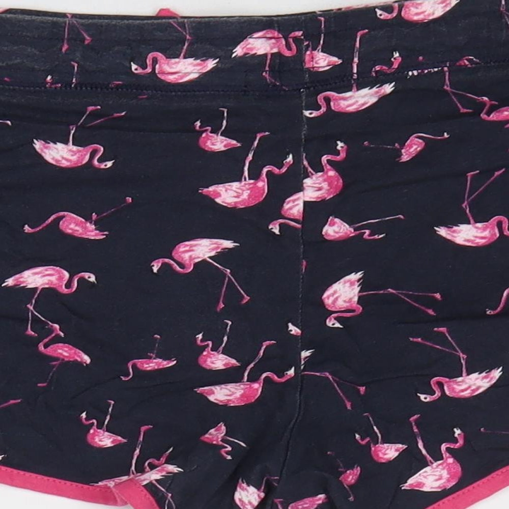 Atmosphere Womens Black Geometric 100% Cotton Sweat Shorts Size 14 L3 in Regular Drawstring - Flamingo Print