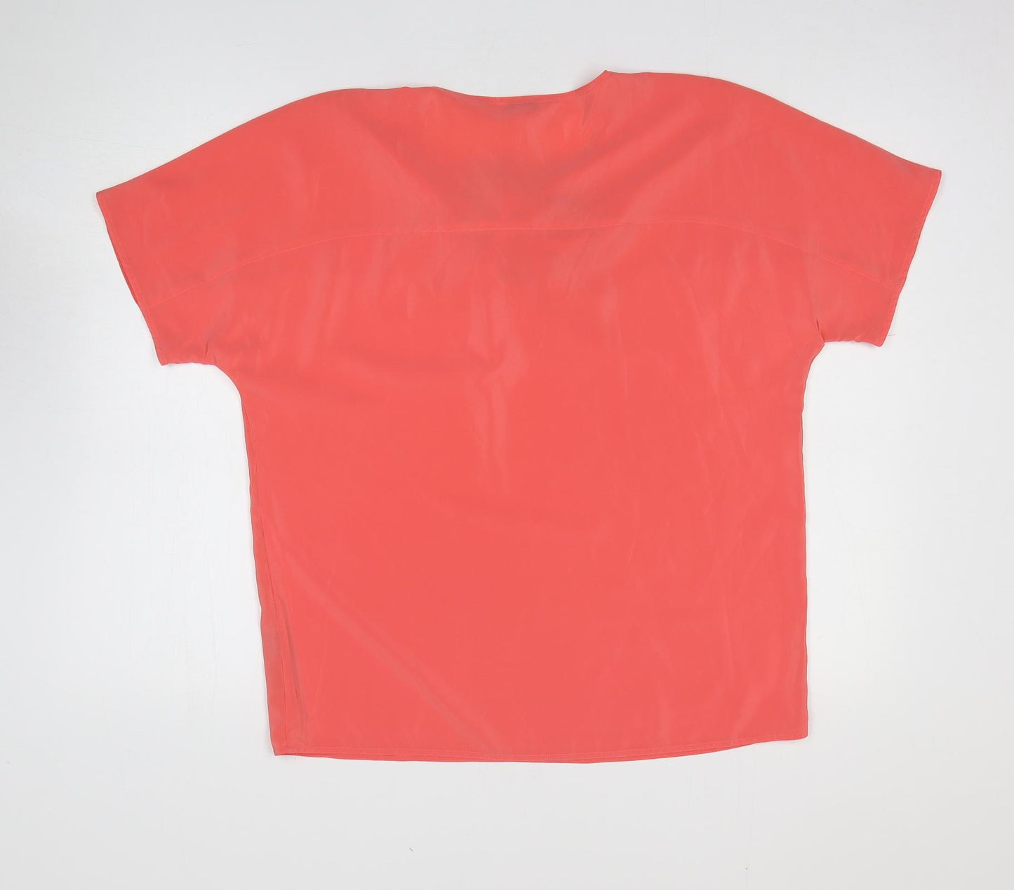 Planet Womens Pink Polyester Basic Blouse Size 12 V-Neck - Knot Detail
