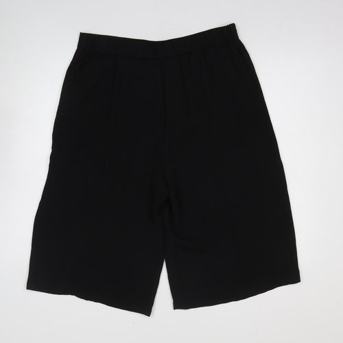 Nutmeg Womens Black Cotton Culotte Shorts Size 14 L13 in Regular Pull On