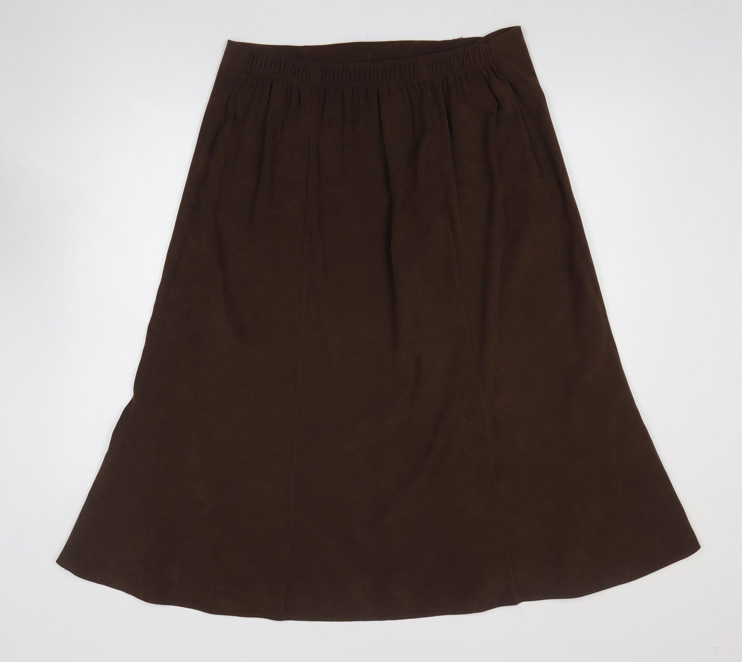 Preworn Womens Brown Polyester Flare Skirt Size 20