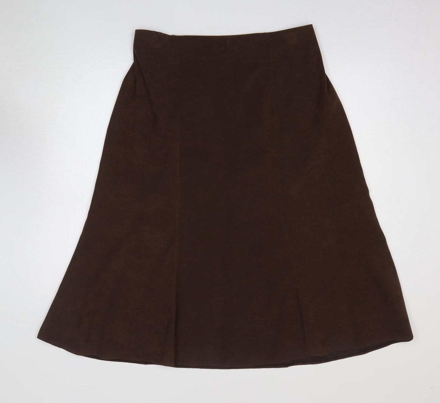 Preworn Womens Brown Polyester Flare Skirt Size 20