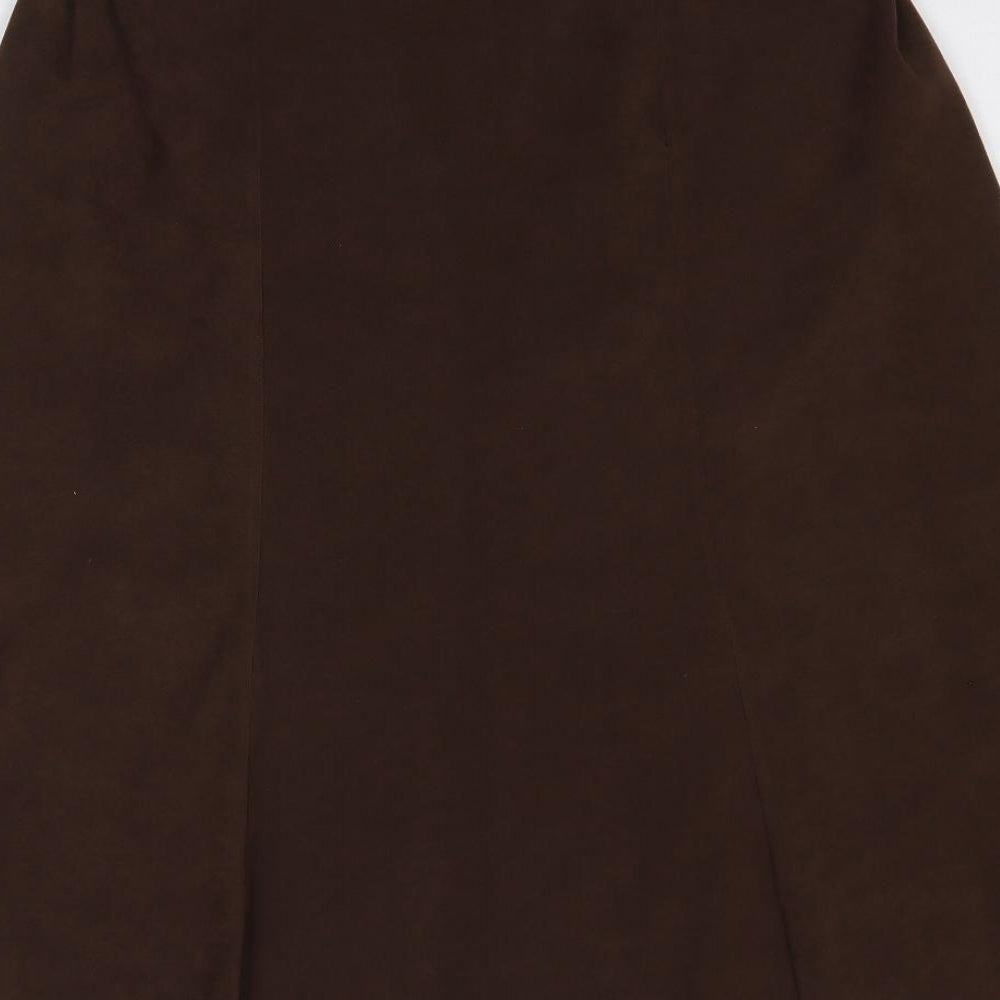 Preworn Womens Brown Polyester Flare Skirt Size 20