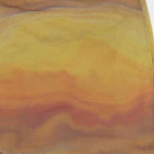 Pull&Bear Womens Yellow Polyester Mini Skirt Size M - Ruched