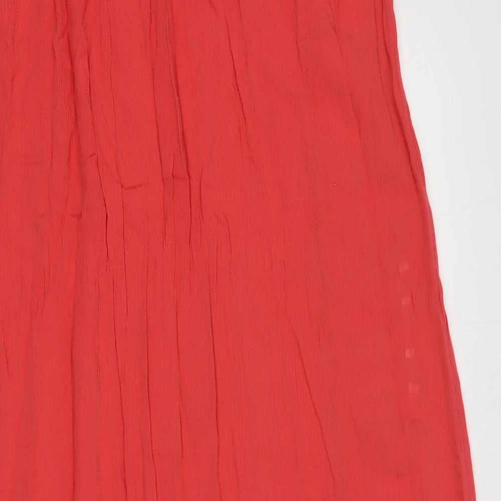 Marks and Spencer Womens Red Polyester Slip Dress Size M V-Neck Pullover