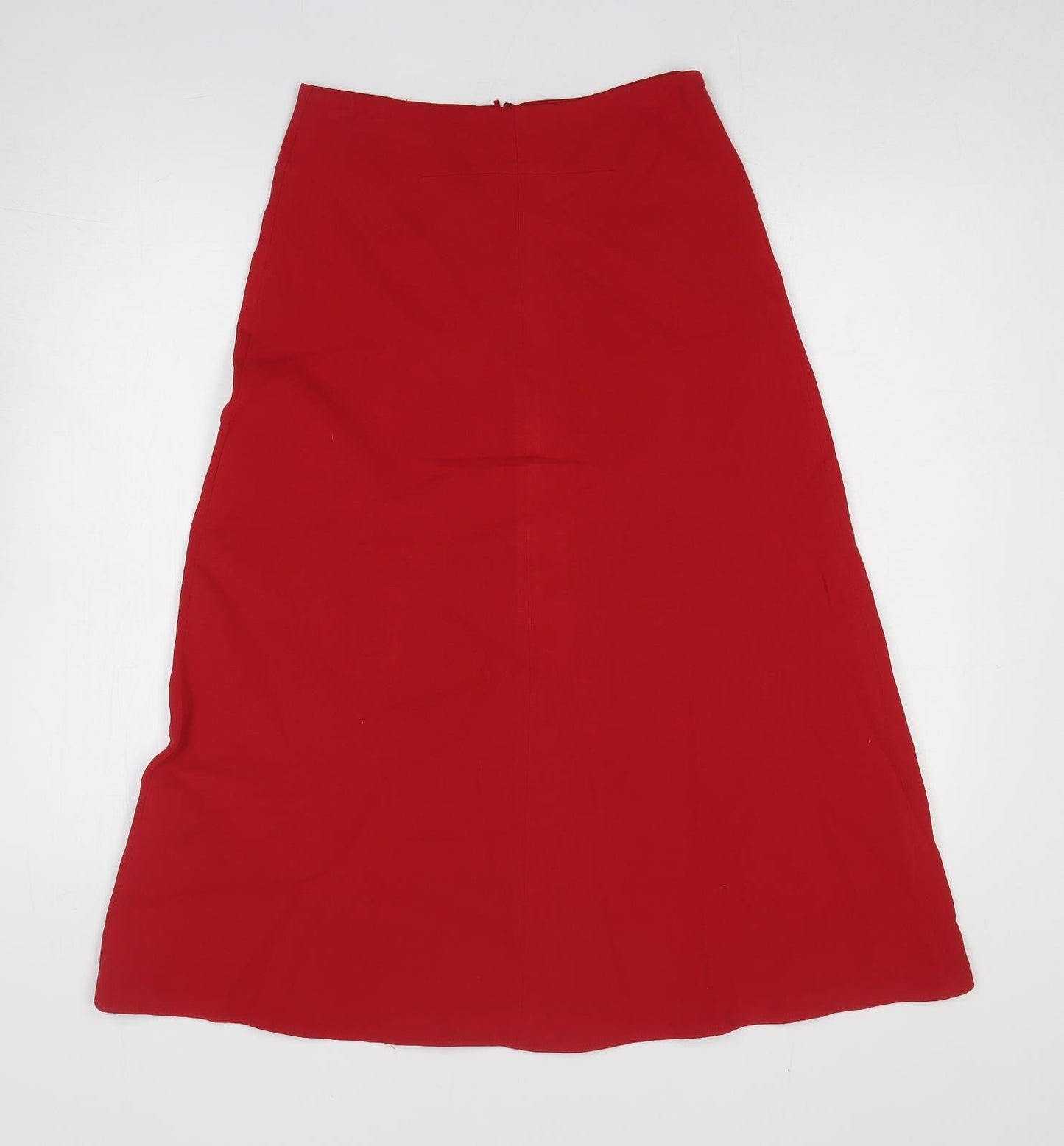 MNG Womens Red Viscose A-Line Skirt Size S Zip