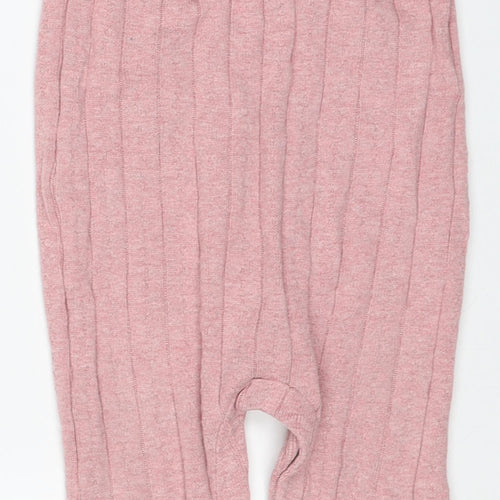 TU Girls Pink Cotton Unitard One-Piece Size 9-12 Months Snap