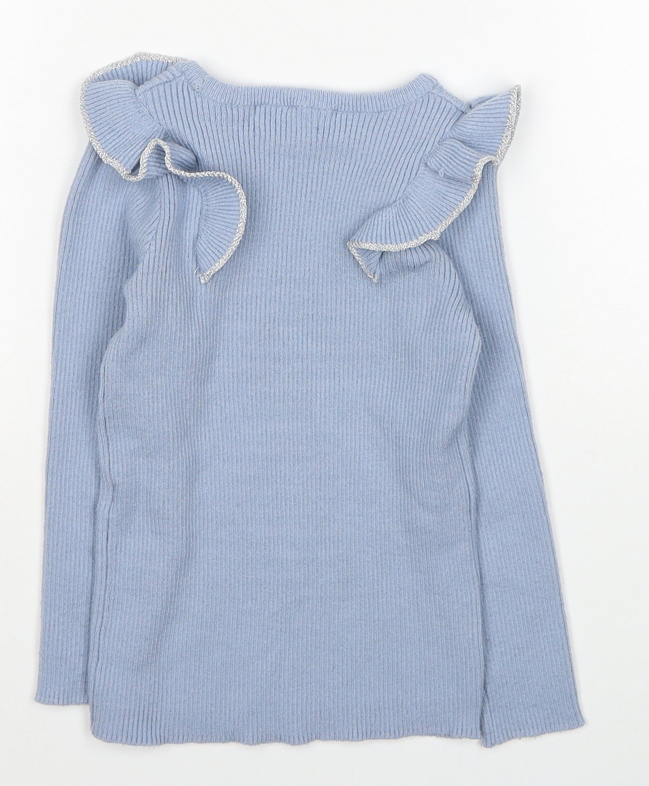 Primark Girls Blue Round Neck Polyester Pullover Jumper Size 6-7 Years Pullover