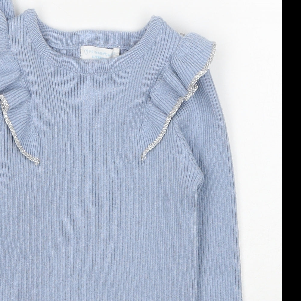 Primark Girls Blue Round Neck Polyester Pullover Jumper Size 6-7 Years Pullover