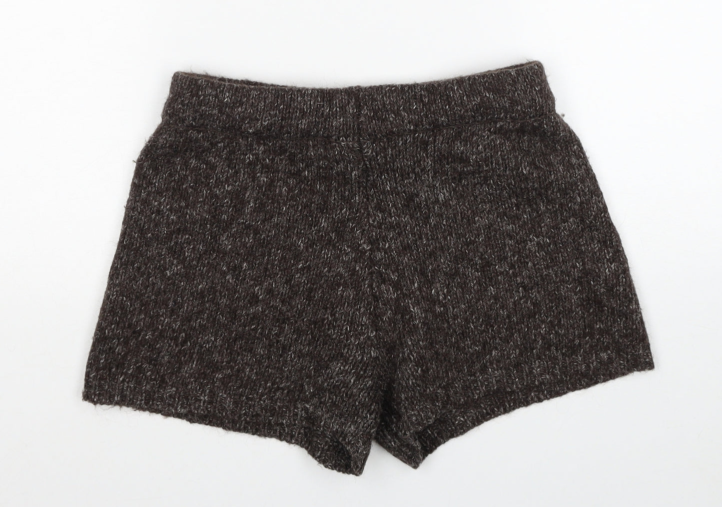 Zara Womens Brown Acrylic Sweat Shorts Size M L3 in Regular Pull On