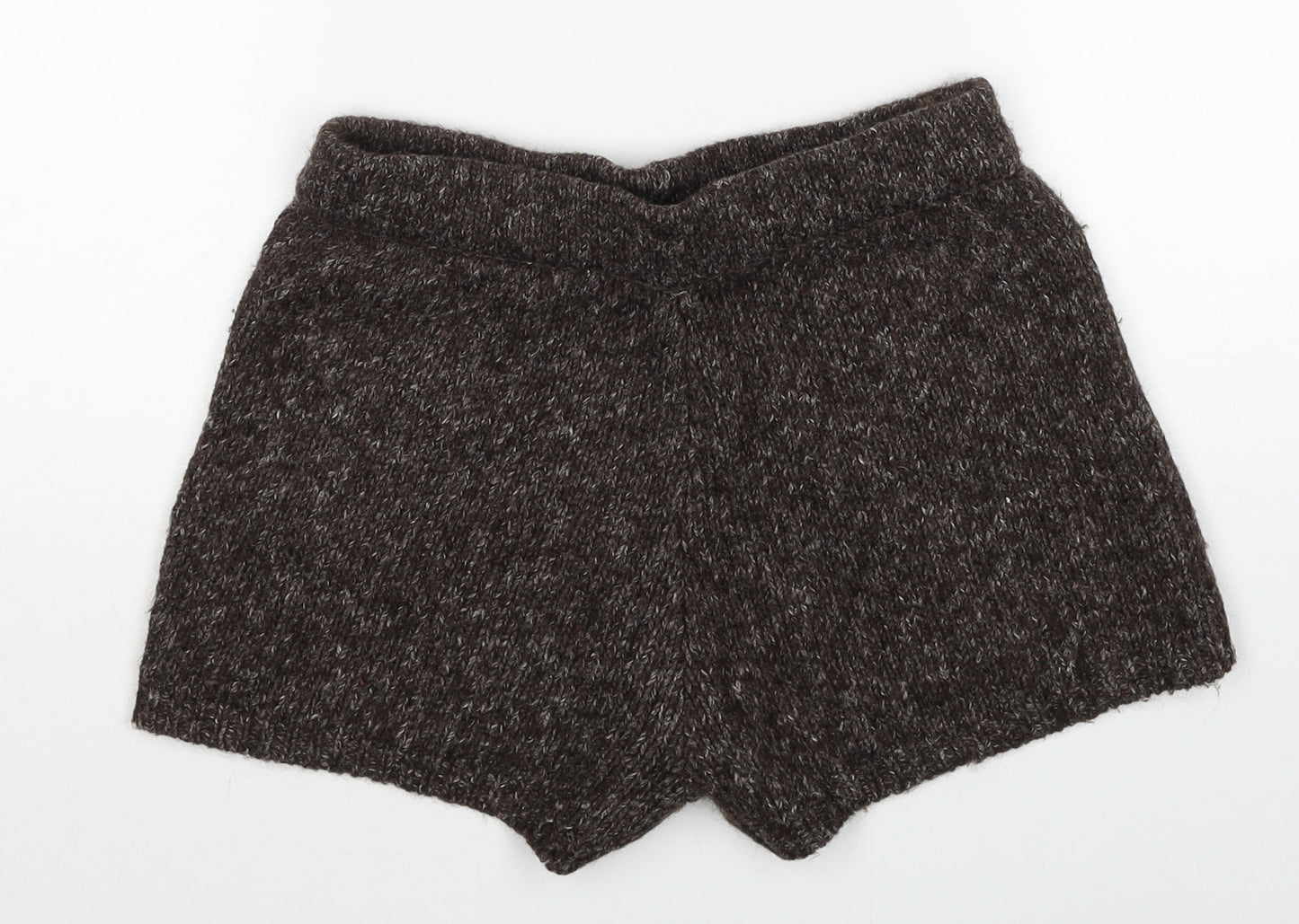 Zara Womens Brown Acrylic Sweat Shorts Size M L3 in Regular Pull On