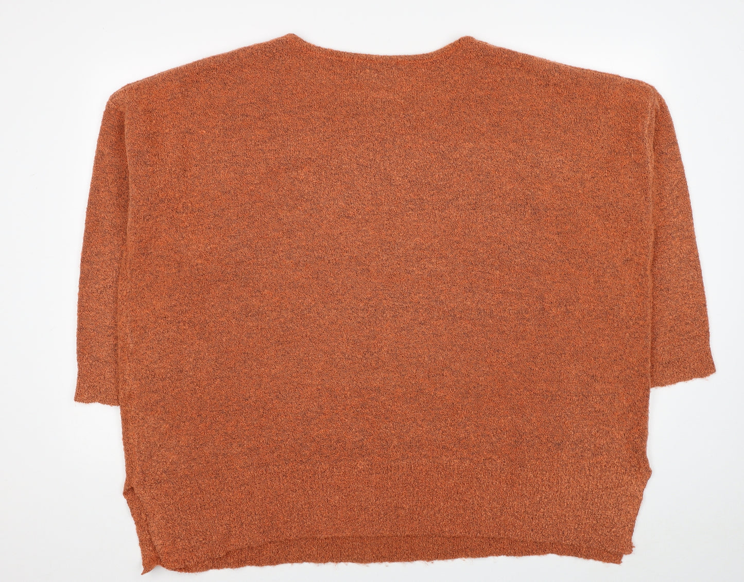 Julipa Womens Orange Round Neck Acrylic Pullover Jumper Size 28