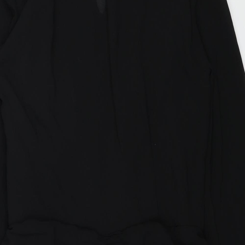 Zara Womens Black Polyester Mini Size M Round Neck Zip