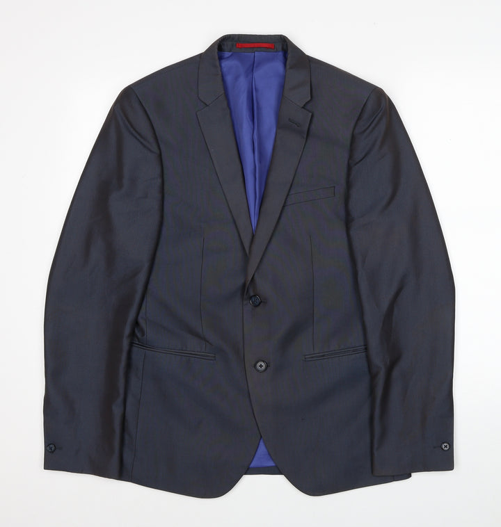 Ventuno 21 Mens Black Polyester Jacket Blazer Size 38