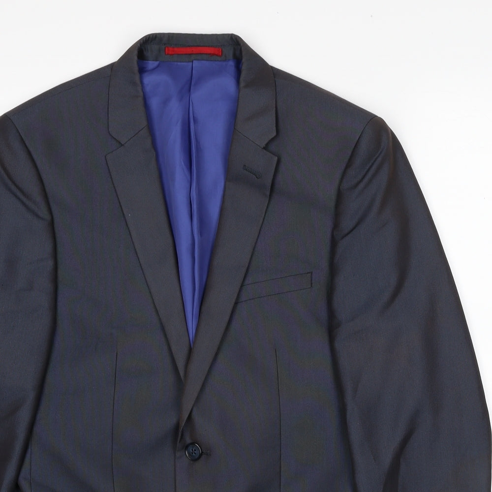 Ventuno 21 Mens Black Polyester Jacket Blazer Size 38