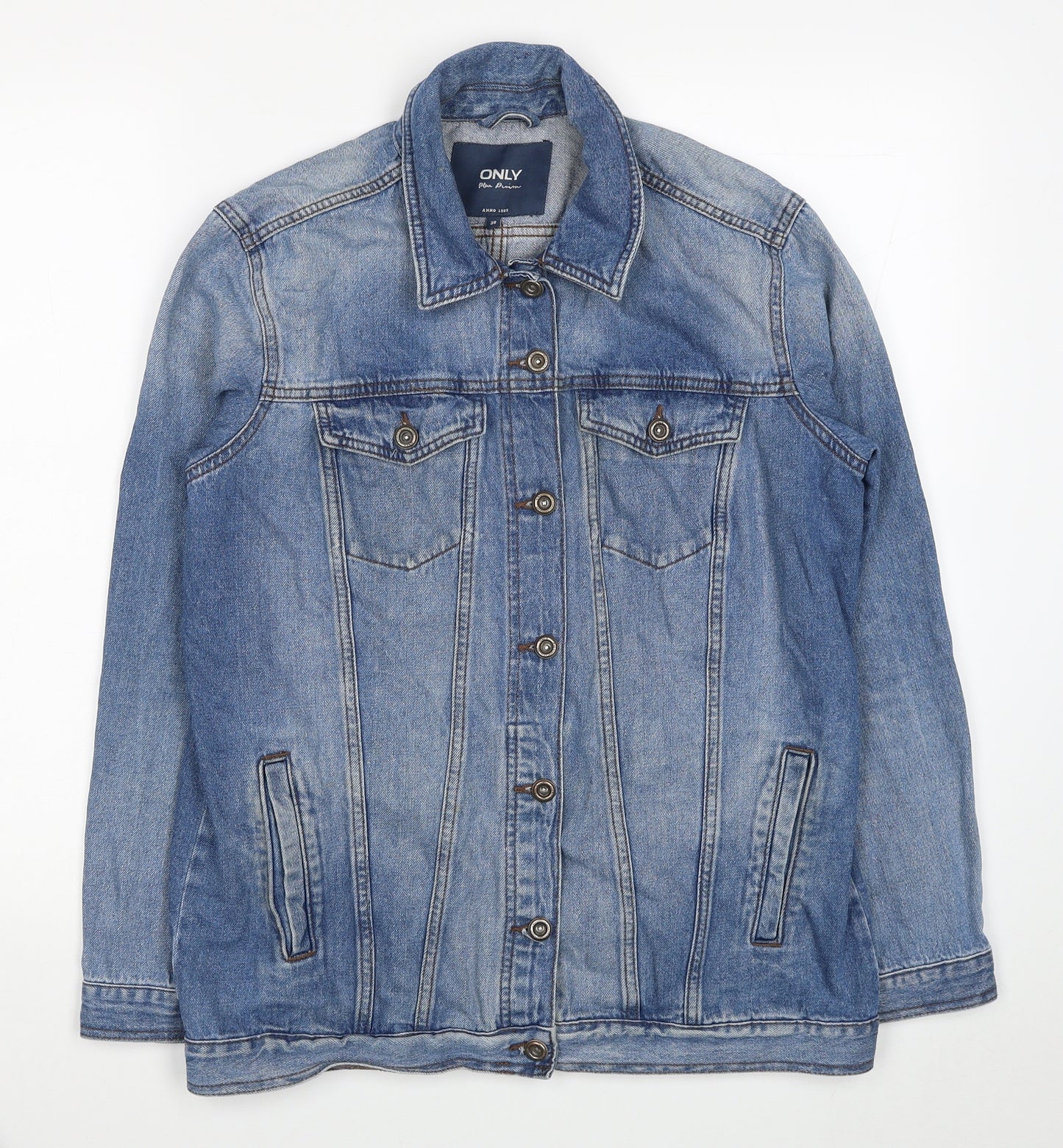 Only Womens Blue Jacket Size 10 Button
