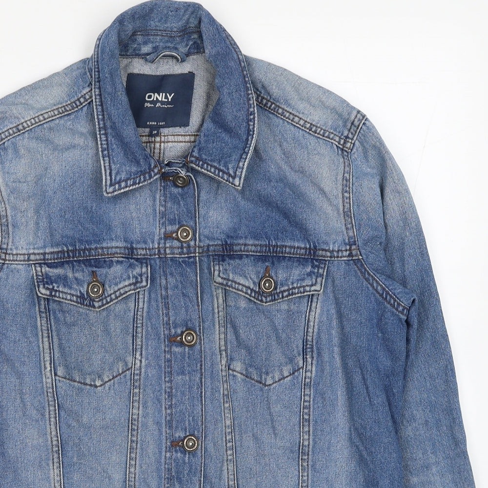 Only Womens Blue Jacket Size 10 Button