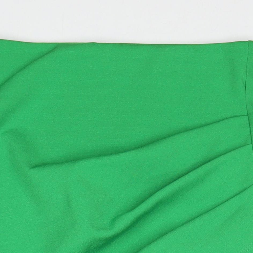 Zara Womens Green Polyester Mini Skirt Size S