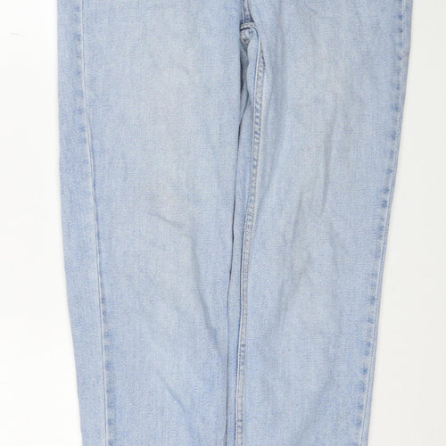 Topshop Mens Blue Cotton Straight Jeans Size 30 in L32 in Regular Zip