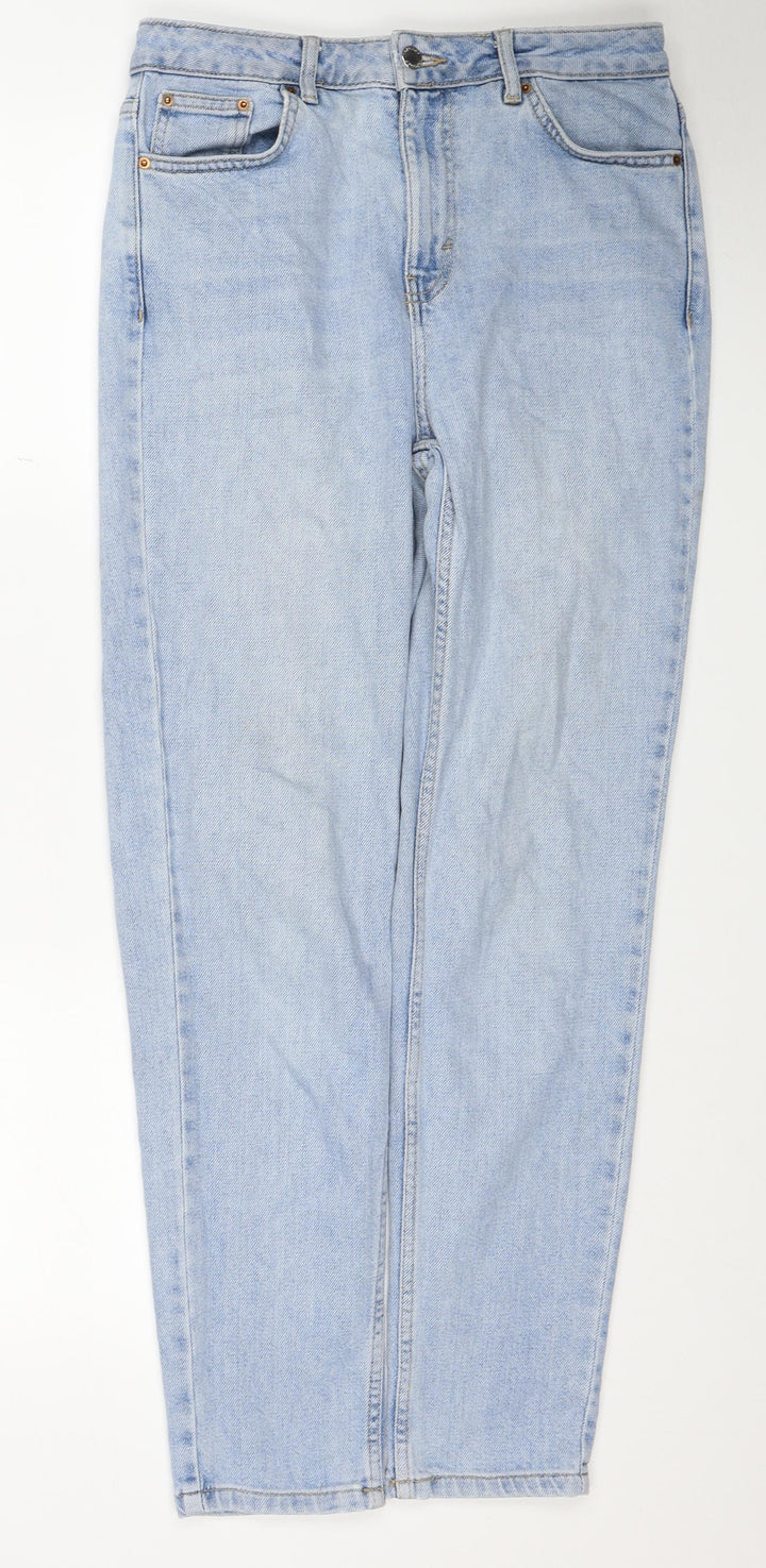 Topshop Mens Blue Cotton Straight Jeans Size 30 in L32 in Regular Zip