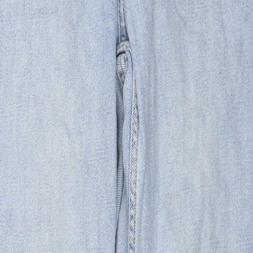 Topshop Mens Blue Cotton Straight Jeans Size 30 in L32 in Regular Zip