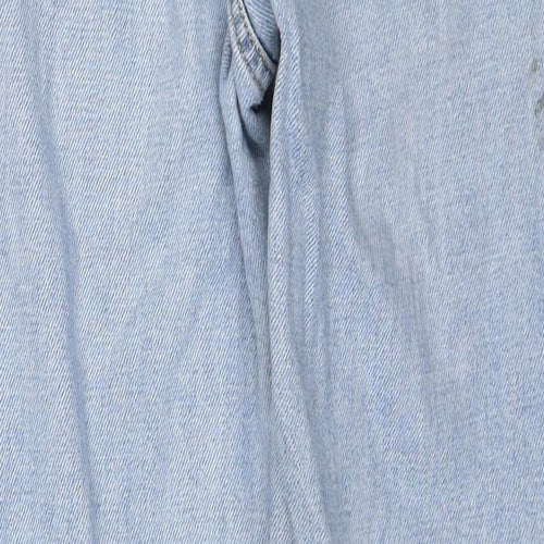 Topshop Mens Blue Cotton Straight Jeans Size 30 in L32 in Regular Zip