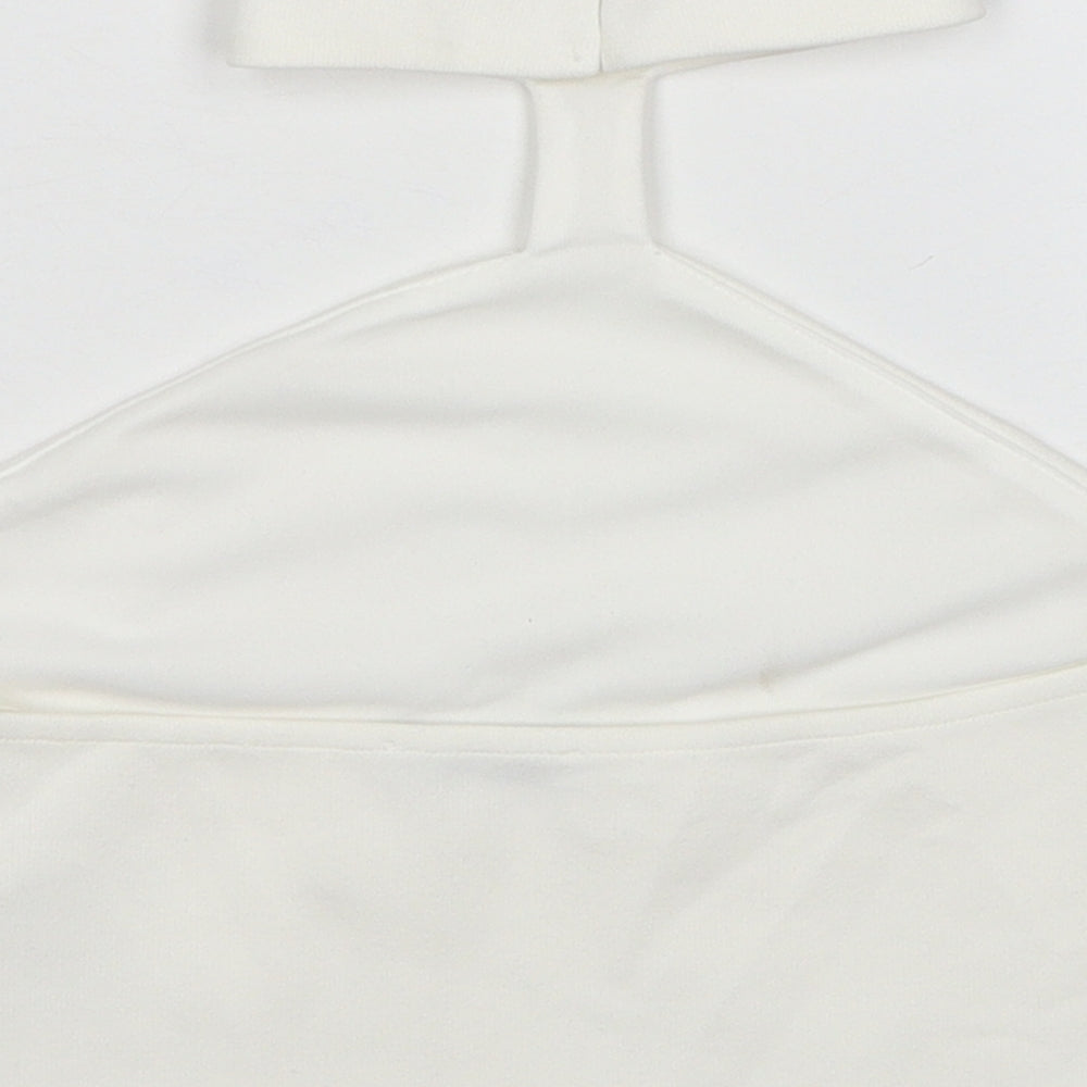 Zara Womens White Polyester Cropped Tank Size S Halter