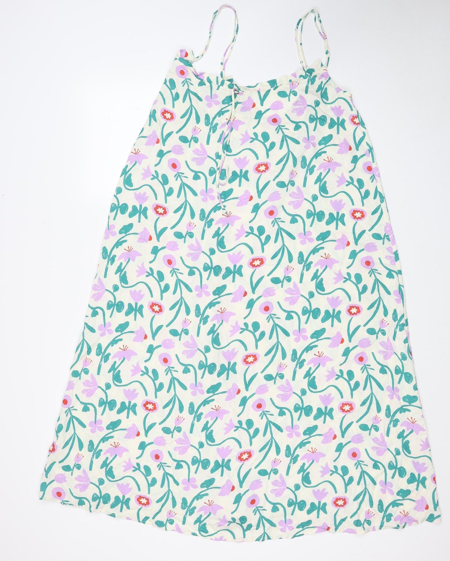 Link Up Womens Multicoloured Floral Cotton A-Line Size 12 Scoop Neck Pullover