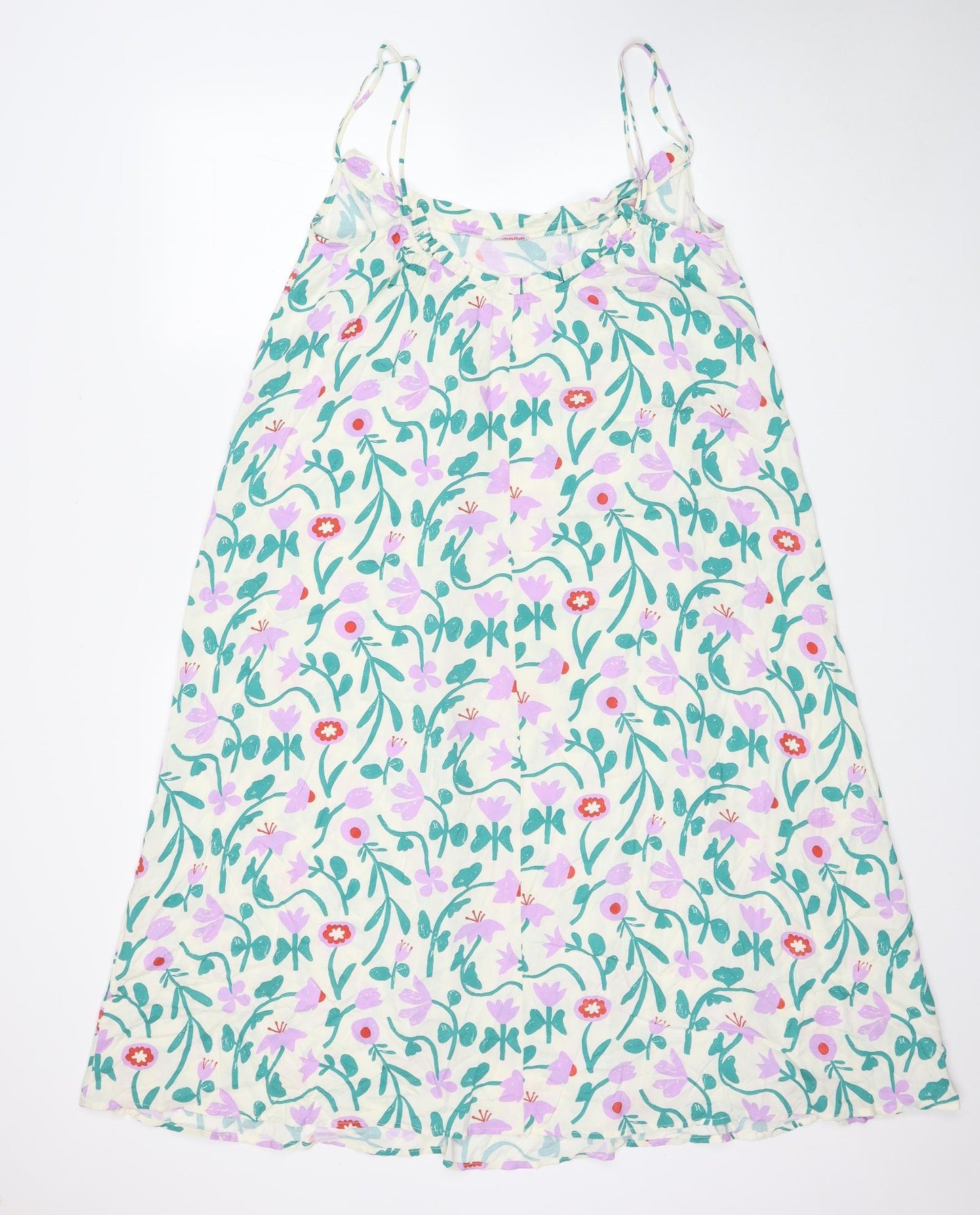 Link Up Womens Multicoloured Floral Cotton A-Line Size 12 Scoop Neck Pullover