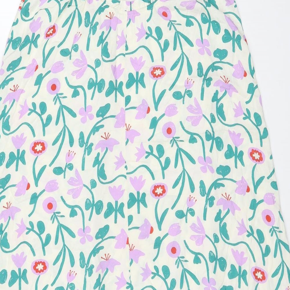 Link Up Womens Multicoloured Floral Cotton A-Line Size 12 Scoop Neck Pullover