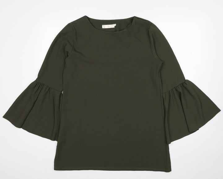 Jasminah Paris Womens Green Polyester Ball Gown Size S Round Neck Pullover