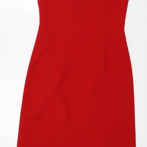 Casablanca Womens Red Floral Polyester A-Line Size M Round Neck Zip - Label Size 3