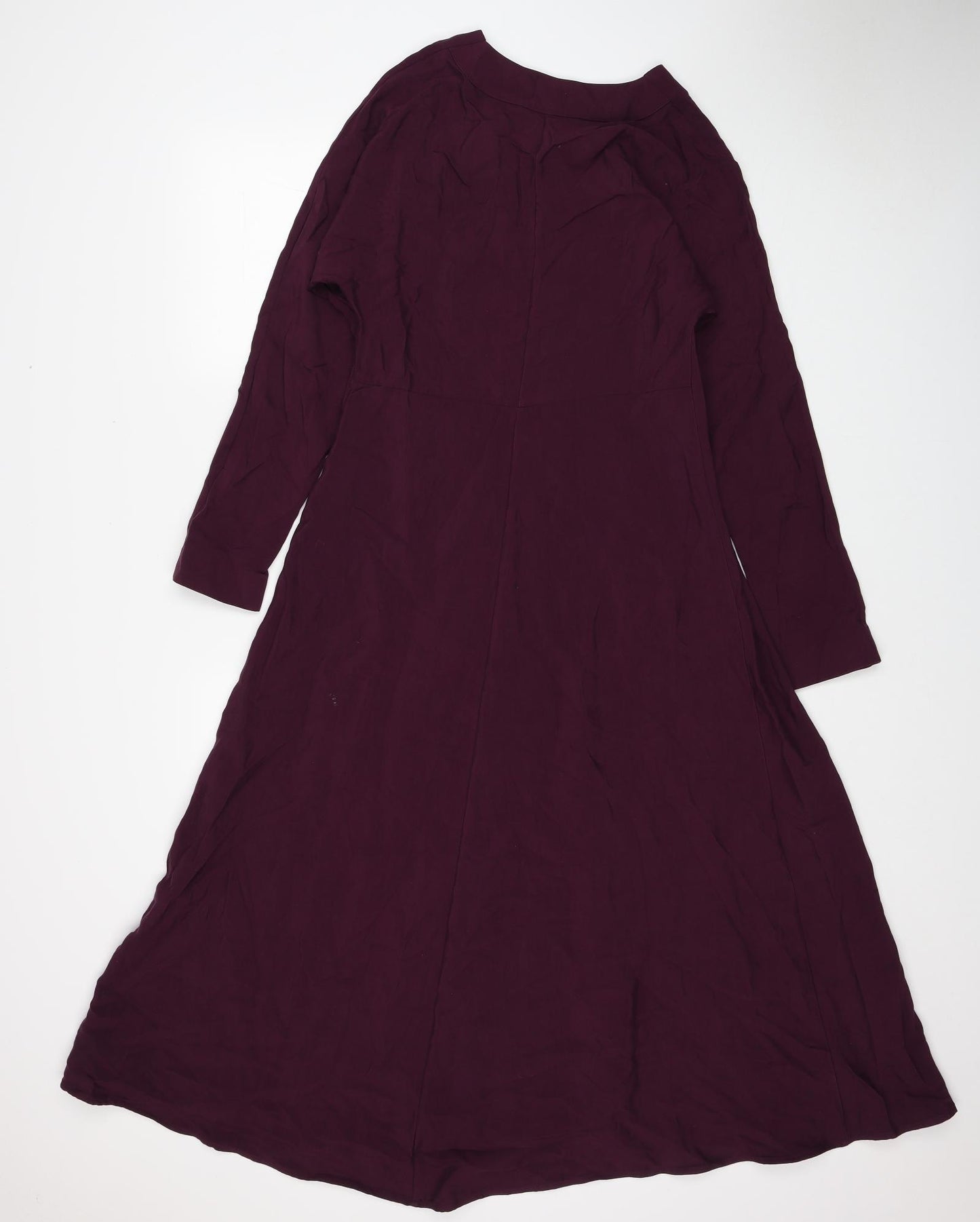 Massimo Dutti Womens Red Viscose A-Line Size XS V-Neck Pullover