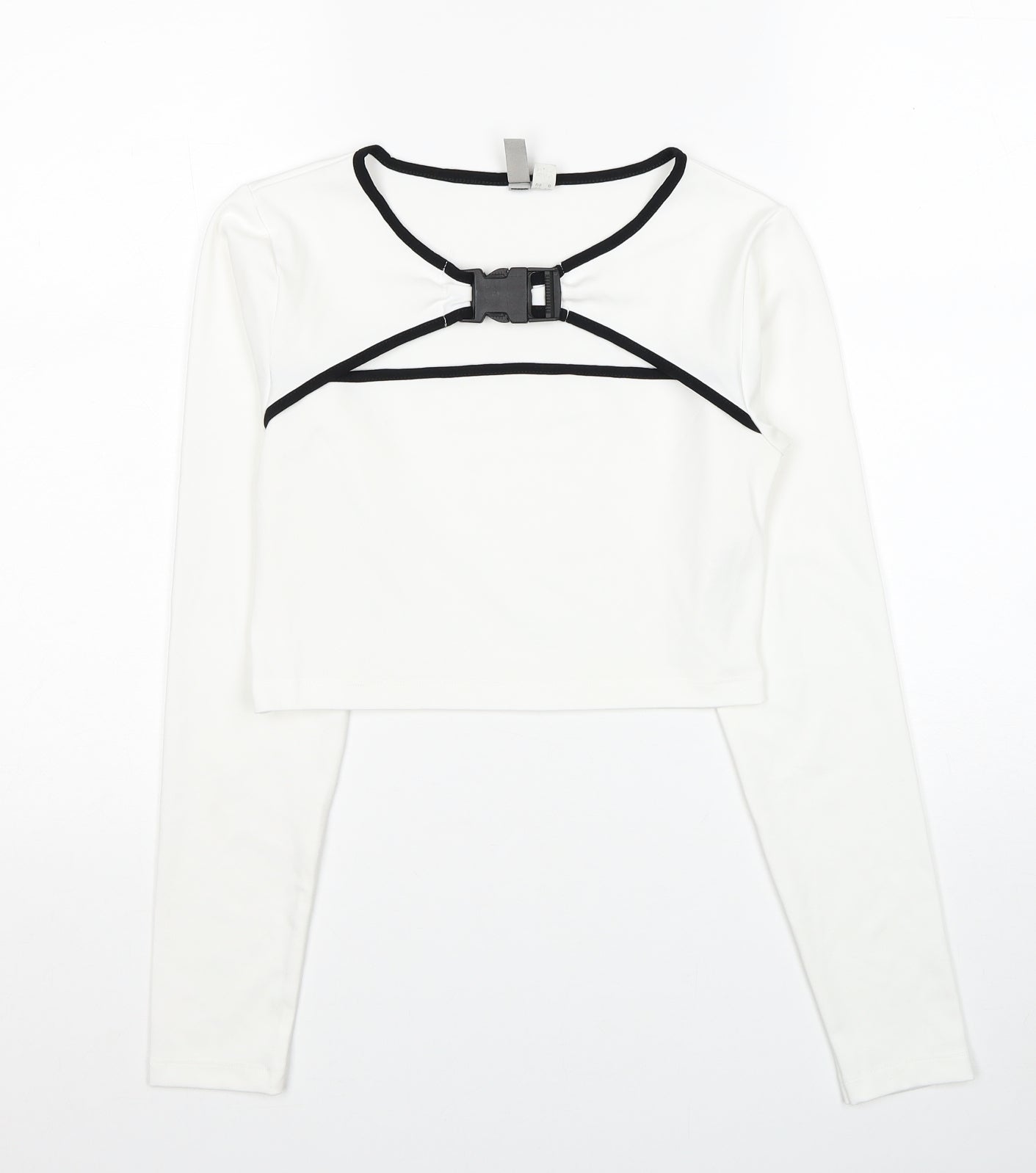 ASOS Womens White Polyester Basic Blouse Size 10 Round Neck