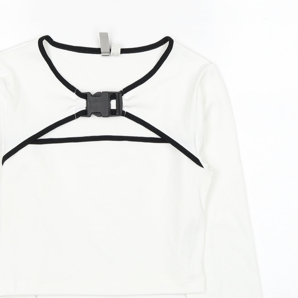 ASOS Womens White Polyester Basic Blouse Size 10 Round Neck