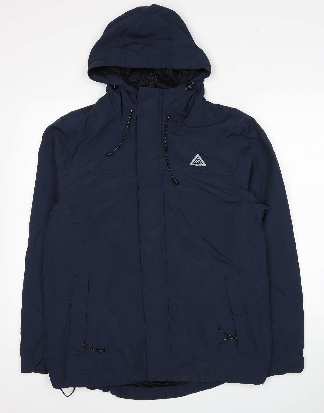 -9 Peak Mens Blue Windbreaker Coat Size M Zip